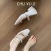 First Encounter Season 2026 Spring/Autumn Fairy Bowknot Chunky Heel Women's Shoes French Style Elegant Satin Rhinestone_vogvips.com