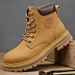 Unisex Classic Leather Martin Boots – Waterproof & Breathable Outdoor Hiking Boots With Thick Rubber Sole For Men & Women_vogvips.com