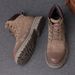Men's Retro British Style High-Top Martin Boots With Fleece Lining, Slip-Resistant & Lightweight For Casual Wear_vogvips.com