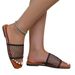 Women’s Shoes Large Size Women's Shoes Summer New Fashion One Line Square Head Mesh Flat Heel Sandals For Women_vogvips.com