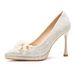 MTX French Style Pearl Waterproof Platform High Heels Women's Engagement Daily Wearable Petite Thick Sole Single Stiletto_vogvips.com