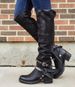 New Belt Buckle Boots Women's Boots Chunky Medium Heel Plus Size_vogvips.com