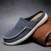 Casual Slip On Mens Shoes Outdoor Walking Comfortable Canvas Slippers Korean Trend Baotou Half Drag Slides Zapatillas_vogvips.com