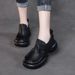 2025 Autumn New Handmade Soft Leather For Women, Thick Bottom Versatile Set, Round Head Casual Women's Single Shoes_vogvips.com