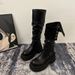 Women's Chunky Heel Knee-High Boots - Classic British Style Combat Boots With Round Toe & Slip-Resistant Sole, Sizes 35-39 High Boots_vogvips.com