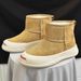 Men's Shoes Snow Boots Cotton Boots High Top Leather Boots Trend 2025 Autumn And Winter New Cotton Shoes Large Size Plus Wool Men's Shoes_vogvips.com