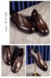 Men's Genuine Leather Brogue Oxford Shoes Business Formal Round Toe Wedding Dress Shoes For Gentlemen_vogvips.com