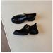 Leather Loafers Women's Velvet Thick Heel Platform Small Leather Shoes Single Shoes_vogvips.com