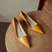 Super Comfortable~ Genuine Leather Versatile Low-heel Work High-heeled New Spring-summer Style, Thin Heel, Pointed Toe,_vogvips.com