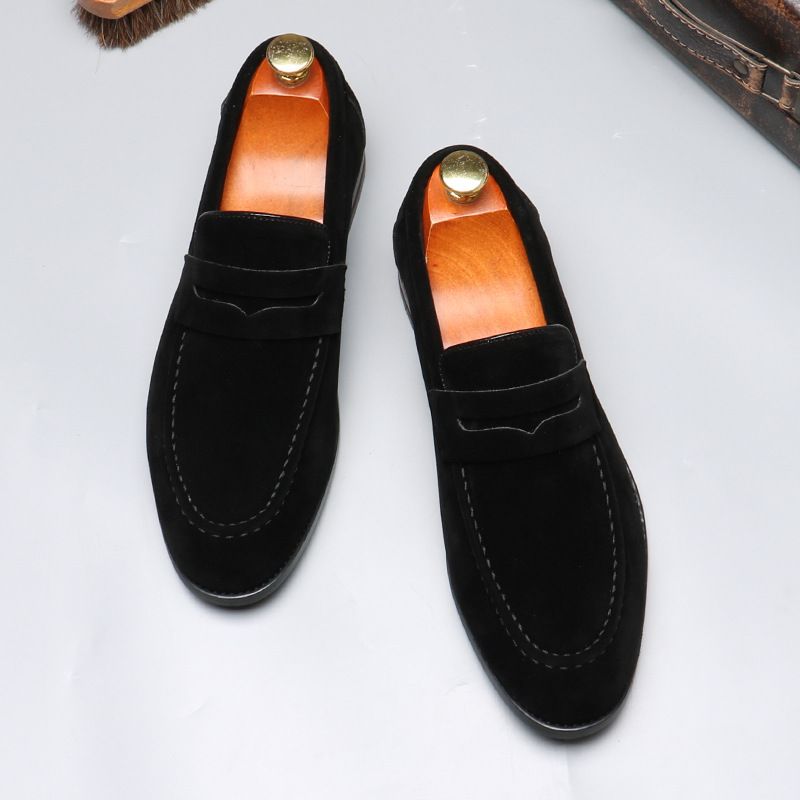 Unbeatable Quality Unbeatable Quality 206-2 Solid Color Loafers British Loafers, One Foot Casual Bean Shoes_vogvips.com