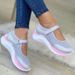 Round Head Knitted Thick Sole Single Large Size 36-43 Grid Casual Women's Shoes Sneakers Women_vogvips.com
