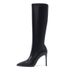 Huangbu Women's Shoes 2025 Autumn New Over-the-Knee High Heel Zipper Style Black Leather Long Boots Pointed Toe_vogvips.com