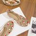 Floral Embroidered Mesh Slip-On Shoes - Breathable & Lightweight (Women's Flat Ballet Flats, Comfortable For Daily Wear)_vogvips.com