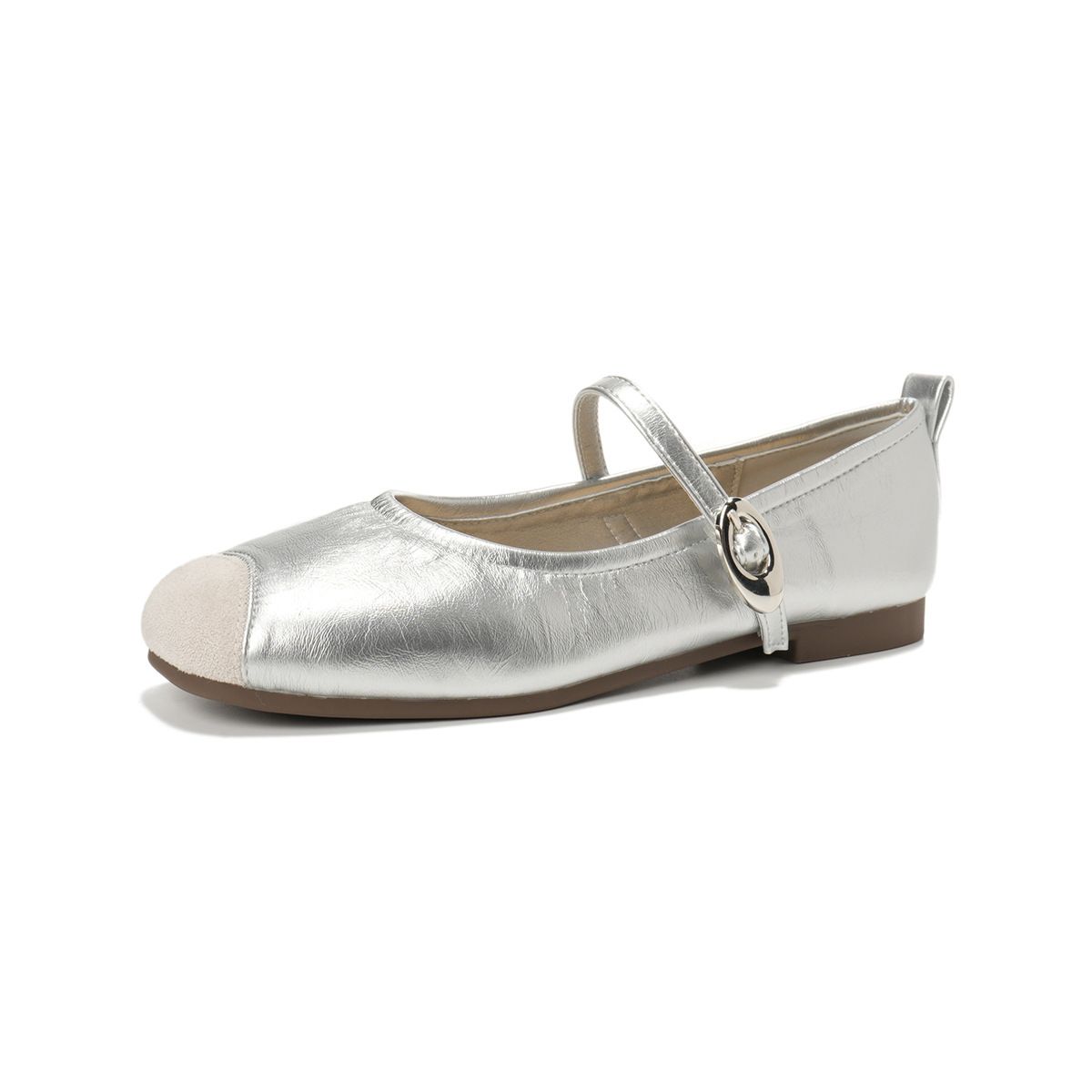 French Stunning Shallow Mouth Single Shoes Women's Square Head Flat Ballet Shoes Evening Mary Jane Shoes_vogvips.com