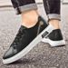 Men's Casual Shoes Large Size Round Head Low-top Single Shoes Trendy Leather White Shoes Board Shoes_vogvips.com