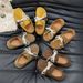 plus Size Comfortable Beaded Loafers Women's Spring Platform Lace-Up Retro Birkenstock Shoes_vogvips.com