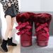 Snow Tube Fleece-Lined 2025 Winter New Same Style Flip-Flop Short Knot Student Women's Boots Casual Versatile_vogvips.com