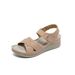 New 2026 Spring Summer Thick-Soled Sandals For Women, Casual Comfortable Large Size Metal Magic Buckle Sandals,_vogvips.com
