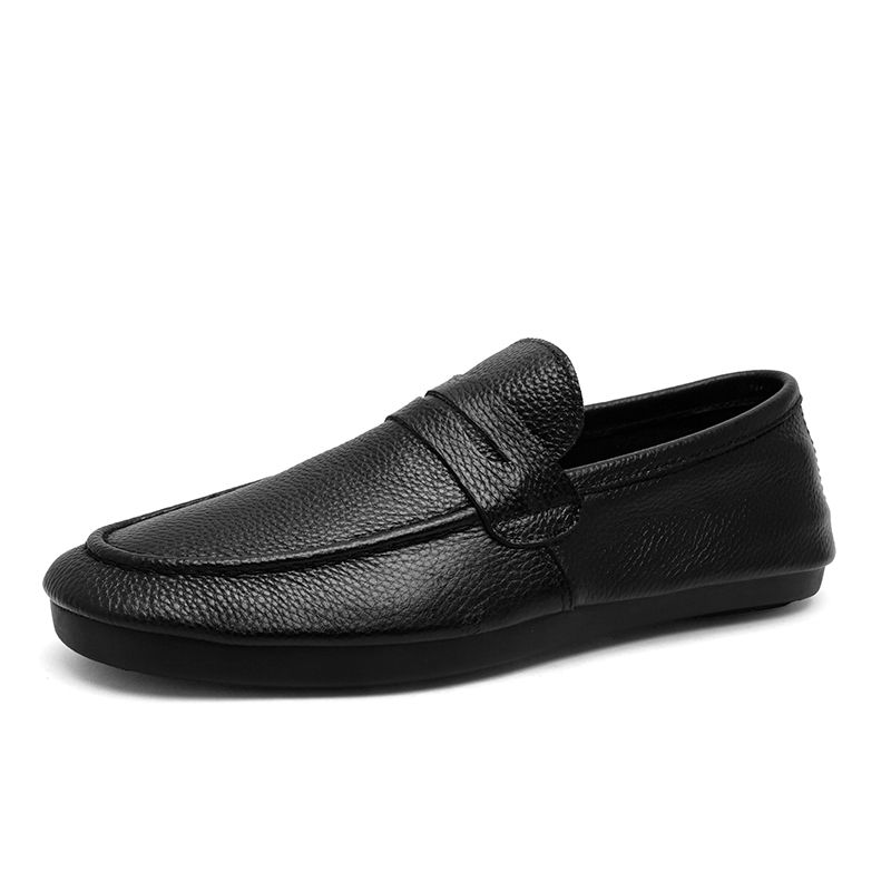 New Summer Slip On Flat Genuine Leather Men' Loafer Fahion Caual Man Light Antikid Driving Shoe Handmade_vogvips.com