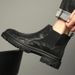 thick-soled Martin Boots Heightening Leather Boots Men's Shoes Velvet Leather Casual Medium And High-top Cigarette Tube Chelsea Leather Boots_vogvips.com