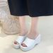 European And American Style Platform Thick-soled Slippers For Women, 2024 Summer New Model, Large Size High-heeled_vogvips.com
