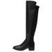 Black Women's 2023 Autumn Winter New Style Patchwork Long Petite Slimming High Tube Over-the-Knee Elastic Boots_vogvips.com