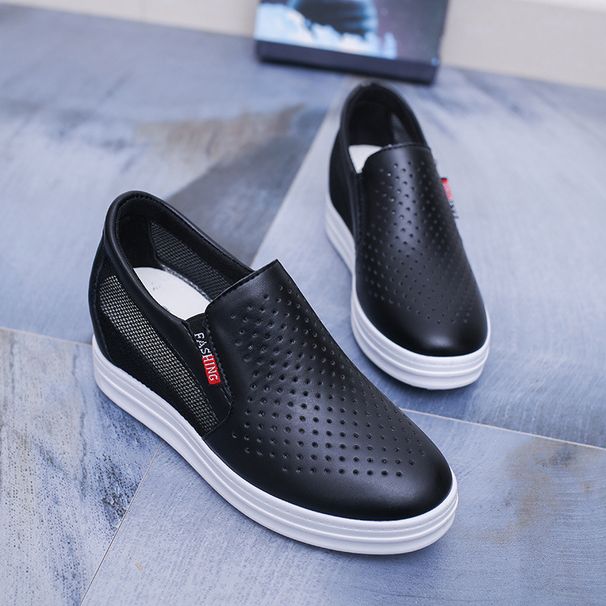Real Soft Leather Spring And Autumn New Korean Style Hidden Wedge Slip-On Lazy Student Running Breathable Casual Women's_vogvips.com