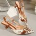 European And American Fashion Thin Shallow Mouth Backless Deep Pattern Iron Buckle Comfortable Commuting High Heel_vogvips.com