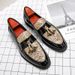 Euro Step Large Size 47 New Pointed Toe Leather Shoes For Men Trendy Sequin Boots British Style Nightclub Dress Loafers_vogvips.com