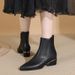 Hui Liya Women's Short 2025 Autumn Winter New Korean Pointed Toe Low Chunky Heel Side Zipper Fashion Boots For Women_vogvips.com