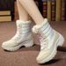 2022 Winter New Cross Border Korean Version Student Lace Up Versatile Waterproof Snow Boots With Velvet Foreign Trade Women's Shoes Trendy Cotton_vogvips.com