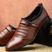 Men's Breathable Hollow-Out Formal Dress Shoes - Lightweight Business Casual Oxfords With PU Upper & Rubber Sole Breathable Casual Shoes_vogvips.com