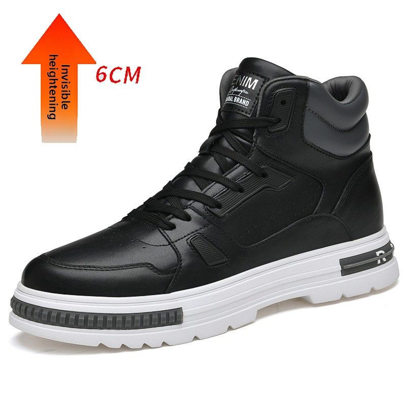 High-top Shoes Men's Velvet Warm Cotton Shoes Heightened Platform Sports And Leisure Board Shoes_vogvips.com
