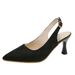 Women's sandals with thin heels, high heels, large size points and hollow one-line buttons_vogvips.com