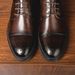 Euro Step Autumn New British Thick-Soled Genuine Business Korean Style Leather Men's Casual Brogue Wedding Shoes_vogvips.com