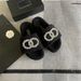 Autumn Winter New Furry Style Rhinestone Lazy Thick Sole Slippers For Outdoor And Indoor Wear Flat Warm Lamb Wool_vogvips.com