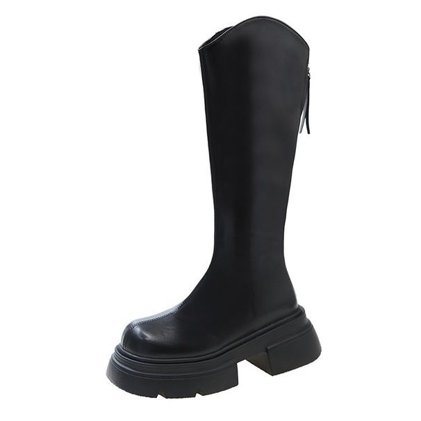 2024 New Autumn Winter V-Cut Thick Sole High Tube Riding For Petite Women Over-the-Knee Slim Long Boots_vogvips.com