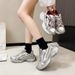 Paris Dad Women's Autumn New Style Mesh Breathable Lace Thick Bottom Sponge Cake Casual Trendy Sports Shoes_vogvips.com