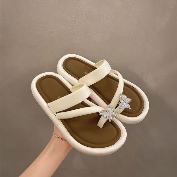 Shoes Women's Rhinestone Bow Flip Flops Casual Beach Wear Stylish Versatile Summer For Formal & Casual For Women_vogvips.com