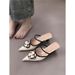 Women's High Heeled Slippers Floral Patterns Closed Toe Elegant Pointed Toe Single Shoes For Summer Wear New Design_vogvips.com