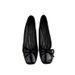Soft Leather Shallow Mouth Single Shoes Soft Sole Flat Bottom Square Head Bow Red Women's Shoes Evening Grandma Shoes_vogvips.com