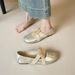 Flower Flat Single Shoes Female French Fairy Style Ballet Shoes With Skirt Mary Jane Shoes_vogvips.com