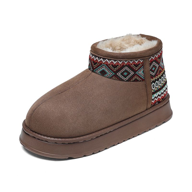 Wearing Cotton Shoes Outside In The Snow, Couple Snow Boots, Winter Outdoor High Top Fur Integrated Warm Cotton Boots For Men_vogvips.com