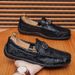SHLIANG Fashion Men's Slip-On Soft-Soled Driving Shoes Comfortable Round-Toe Business Casual Leather Shoes Breathable Upper Slip-On Loafers X0008_vogvips.com