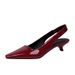 5128 European And American Fashion Simple Women's Shoes With Cone Patent Leather Pointed Toe, Low Heel, Hollow Out_vogvips.com