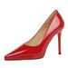 High Heels Women's Shoes Thin Heels Patent Leather Shallow Mouth Pointed Head Super High Heel Waterproof Table Shoes_vogvips.com