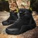 High-top Boots Men Outdoor Thick-soled Shock-absorbing Combat Boots Men Soft Durable Casual Lace-up Comfortable Hiking Shoes Men_vogvips.com