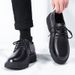 Men's Low-top British Style Chunky Casual Leather Shoes For Wedding And Office Wear_vogvips.com