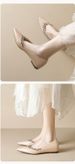 French Gentle Pointed Single Shoes Women's Inner Height Increase Light Mouth Rhinestone Nude Flat Women's Shoes_vogvips.com