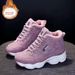 Women's 2025 Winter New Fleece-Lined Cotton Shoes Versatile Height-Increasing Casual Sneakers Non-Slip Warm Snow Boots_vogvips.com